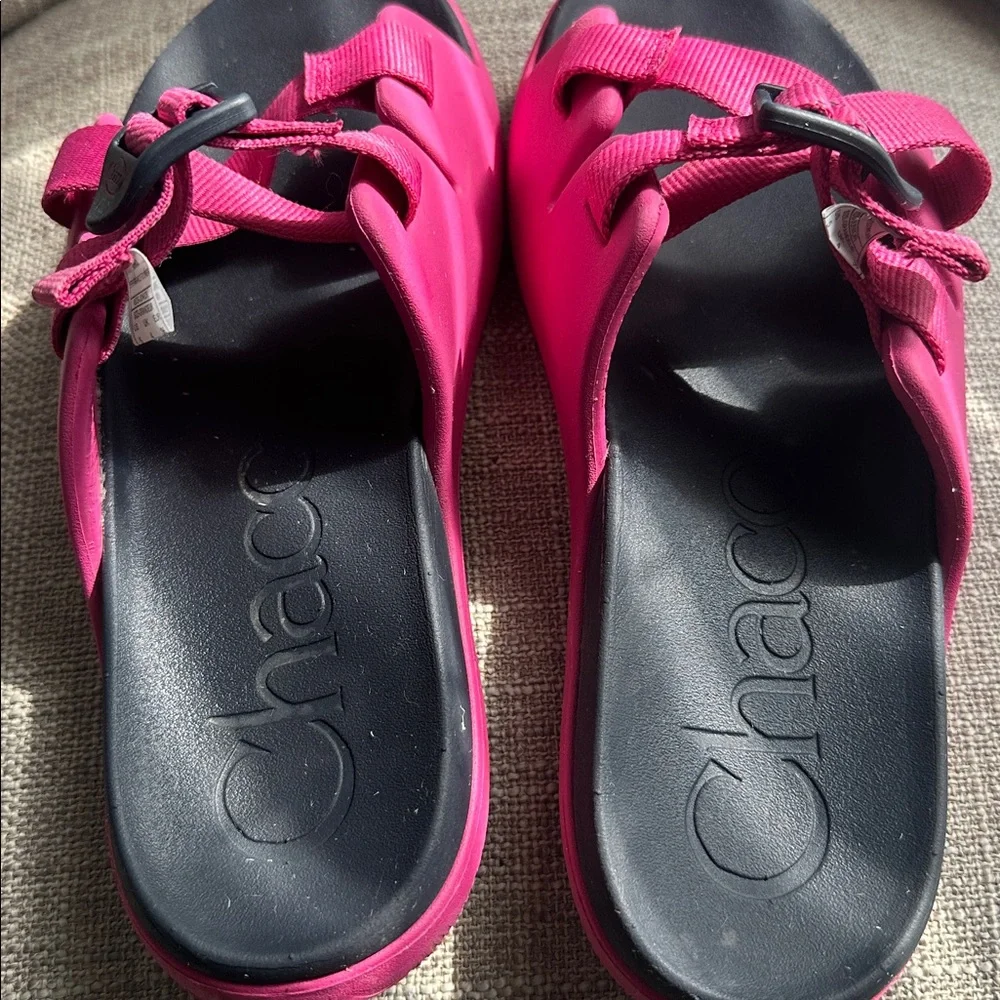 Chaco Magenta Dual-Strap Slide Sandals